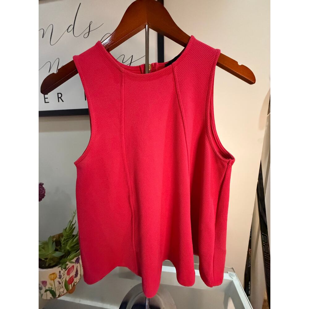 Bright Pink Top Hop Flare Tank Top | Zip Back | Size 6